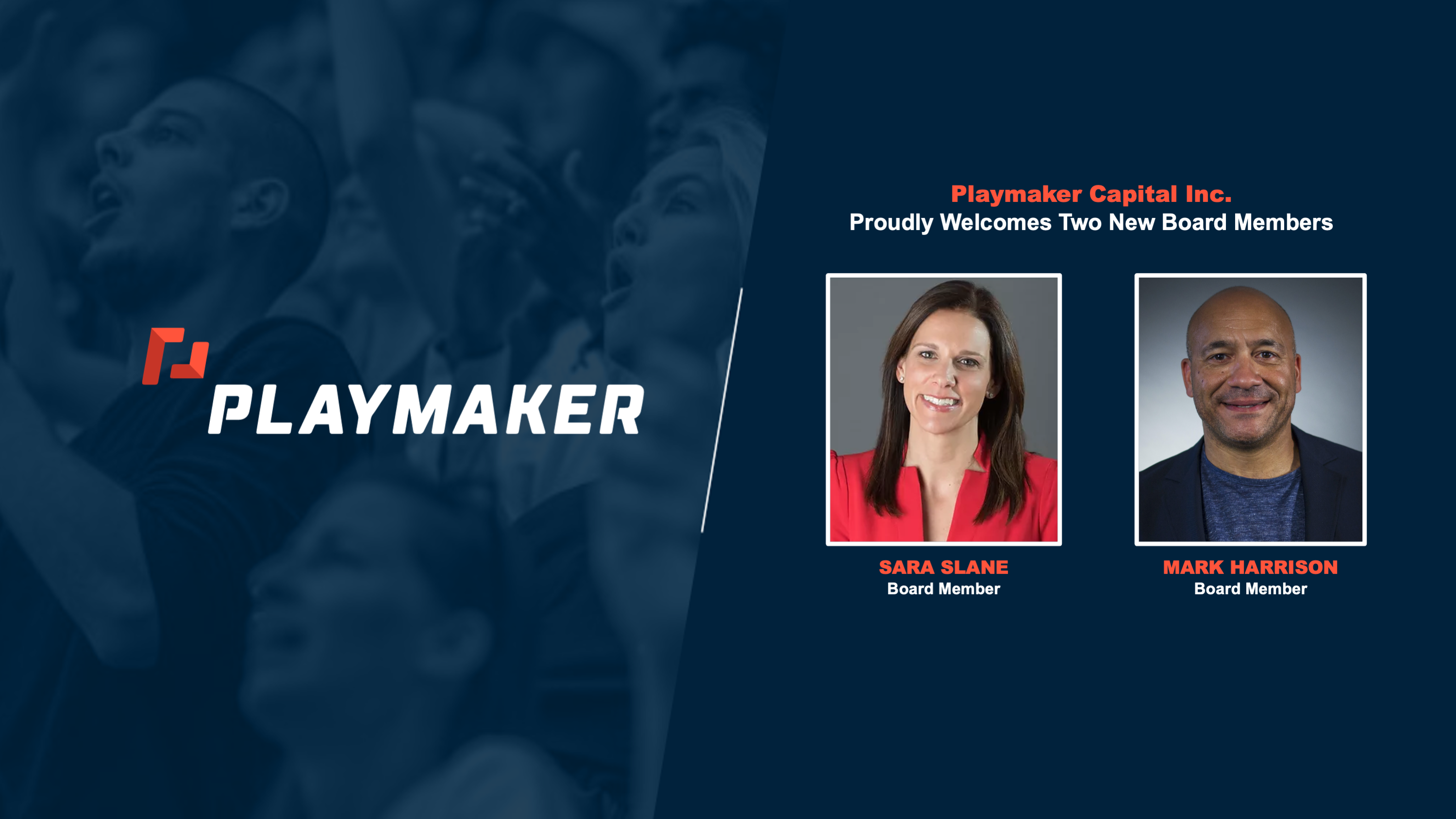 Read more about the article Playmaker Capital Inc. Appoints Sara Slane And Mark Harrison To Its Board Of Directors